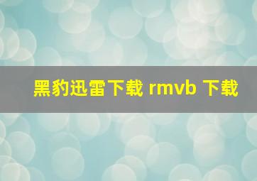 黑豹迅雷下载 rmvb 下载